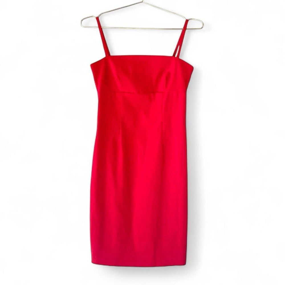 Vintage 90s Red Bodycon Mini Dress – Spaghetti Strap Slip Dress – 3B USA Made